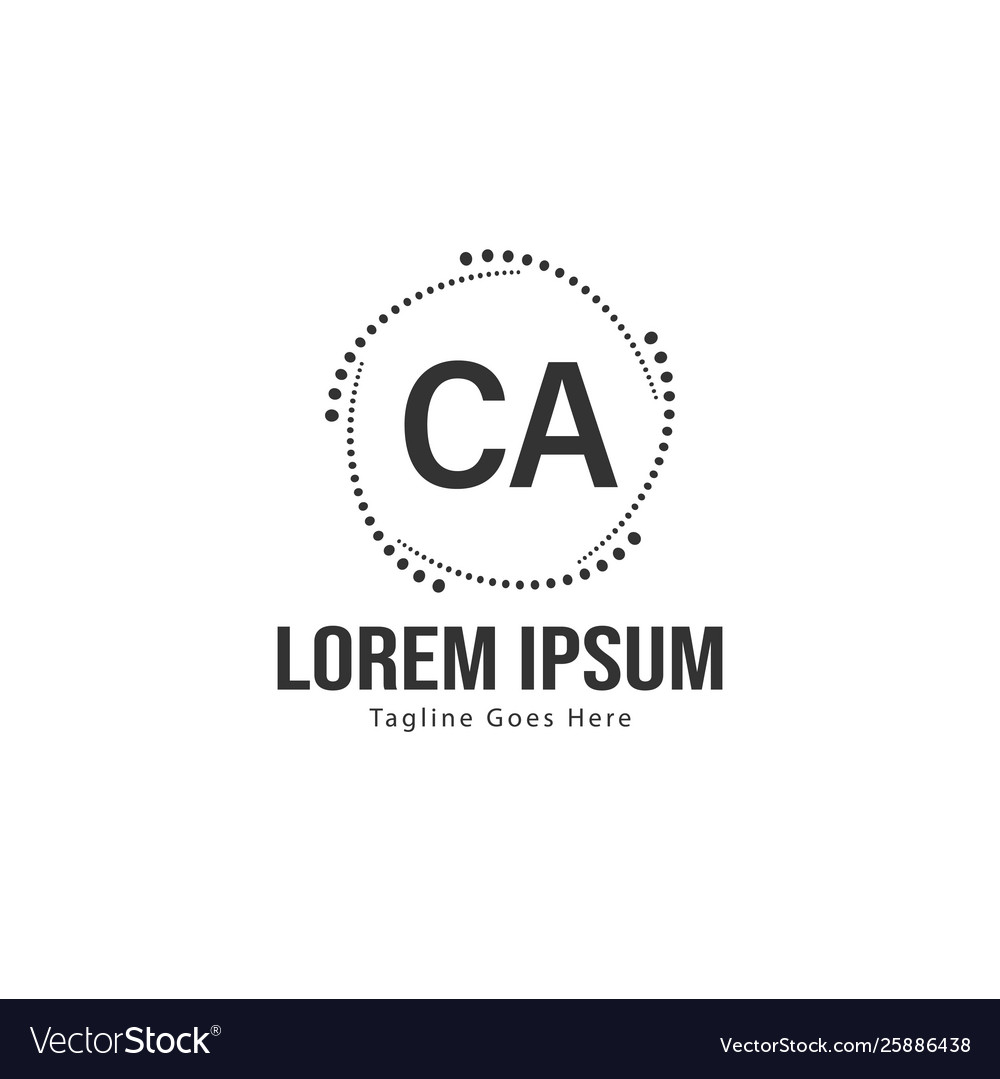 Initial ca logo template with modern frame