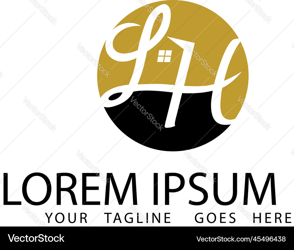 Initial letter lh property logo Royalty Free Vector Image