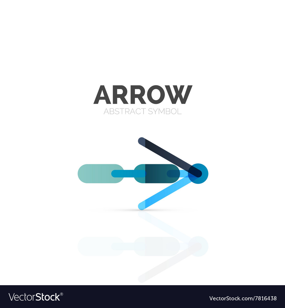 Linear arrow abstract logo connected multicolored vector image Linear arrow abstract logo connected multicolored