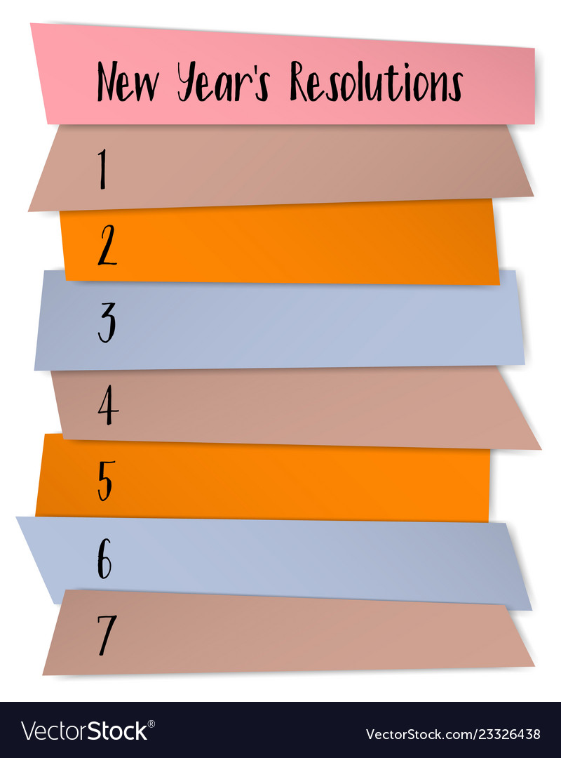 New Year Resolutions Sticky Notes Template Vector Image