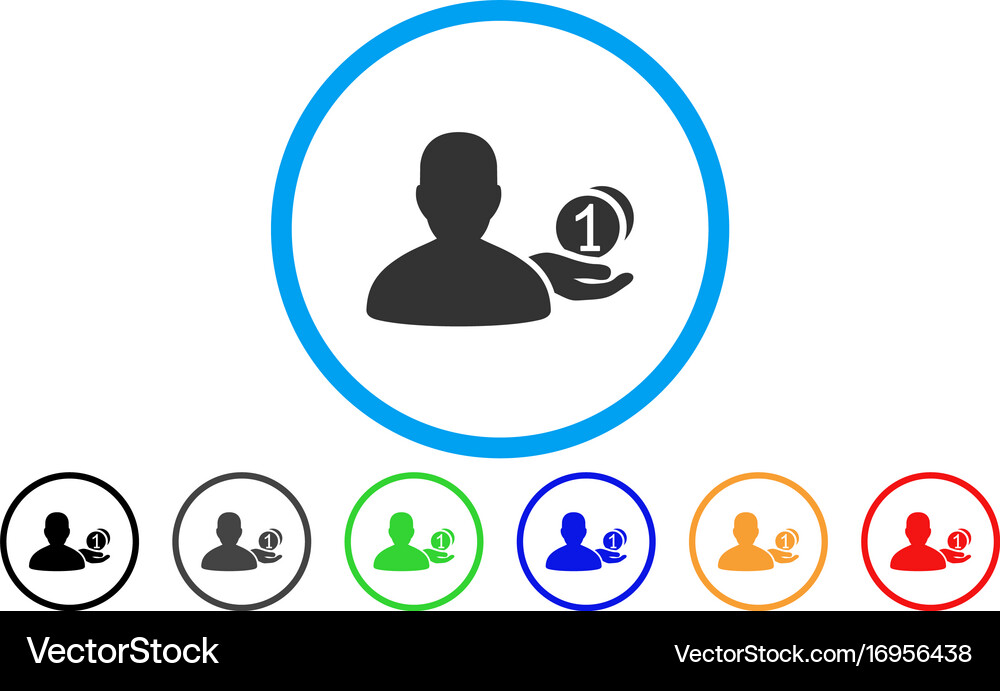 Panhandler rounded icon Royalty Free Vector Image