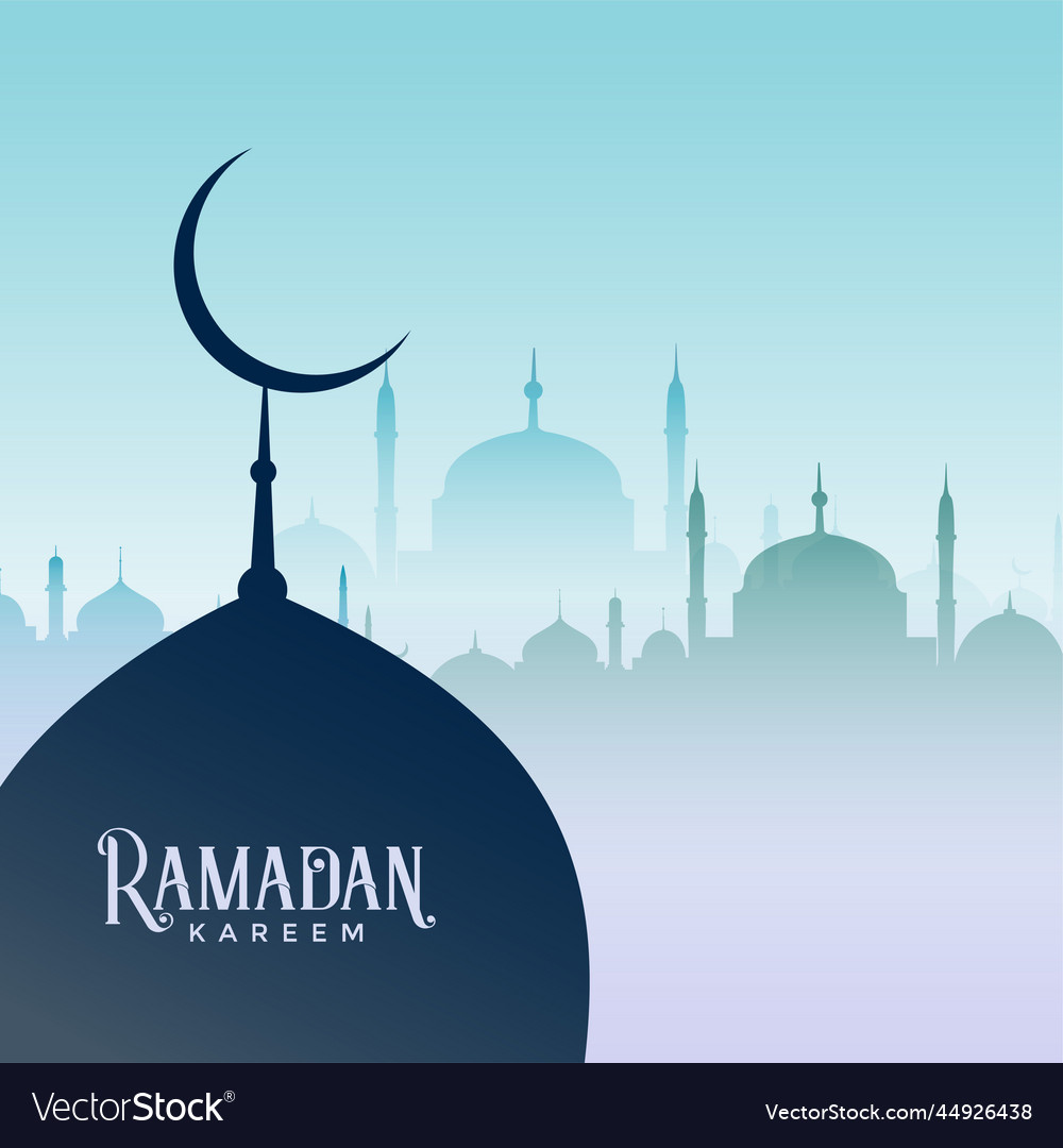 Ramadan kareem design with mosque silhouettes