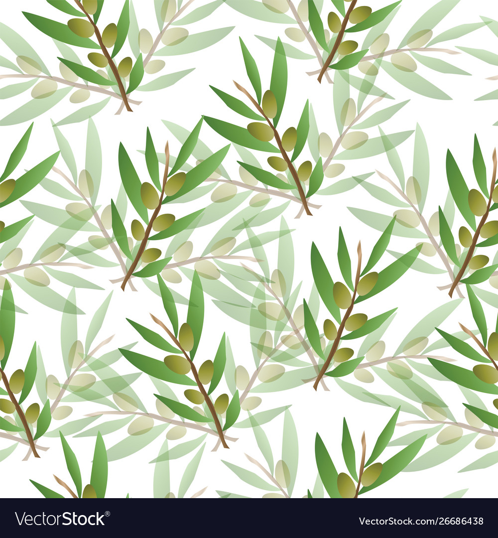 Seamless pattern with olive trees