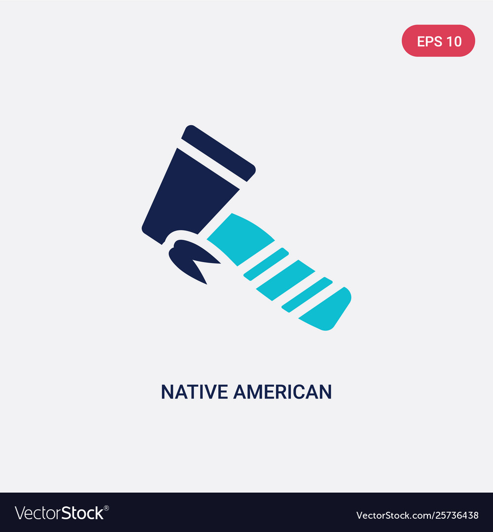 Two color native american axes icon from culture