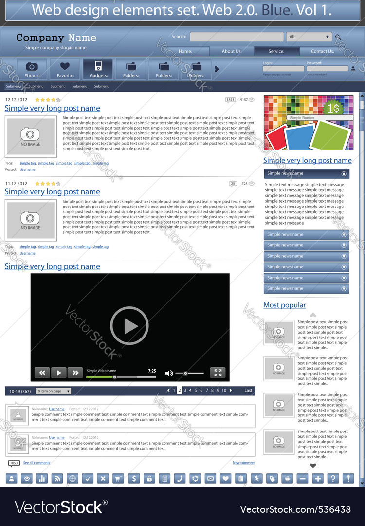 Web design elements blue 1