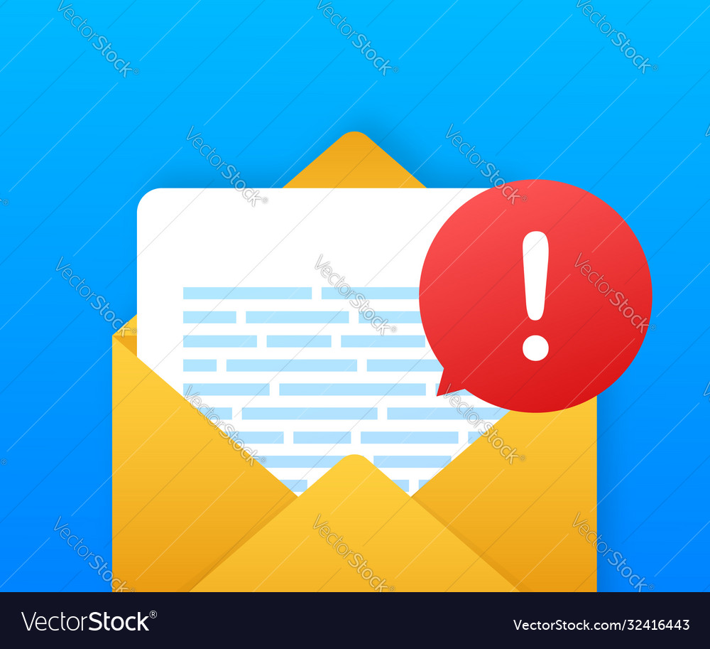 Alert message laptop notification danger error vector image Alert message laptop notification danger error