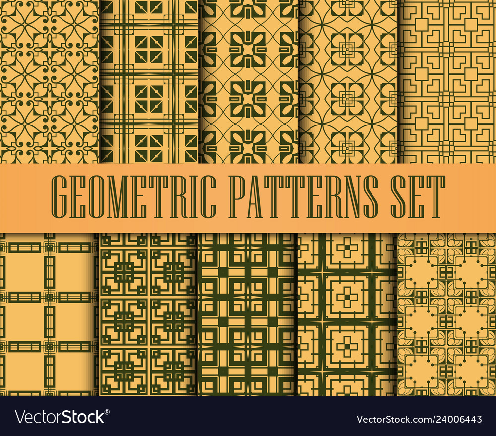 Art deco patterns set vector image Art deco patterns set