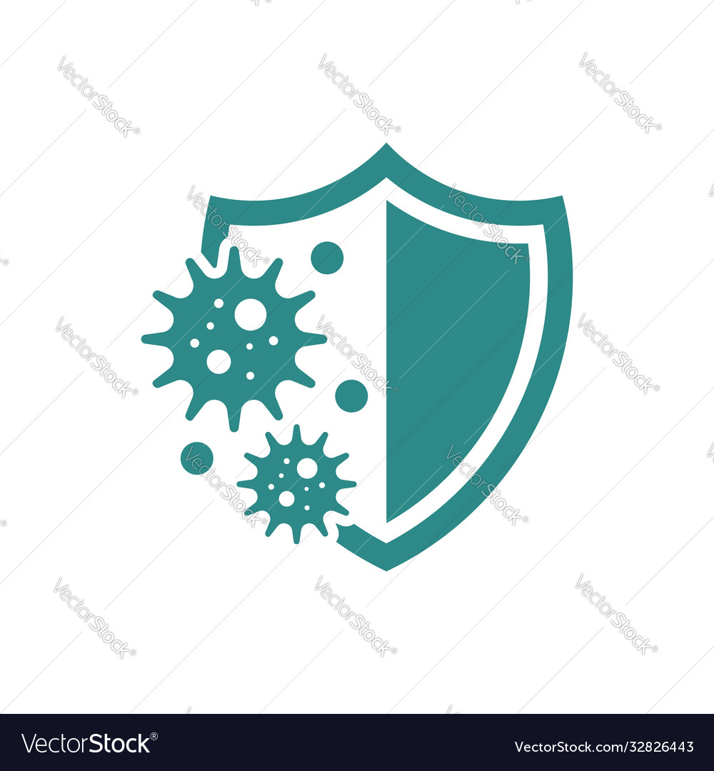 Bacteria protection icon isolated on white Vector Image