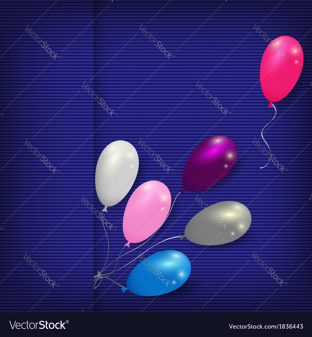 balloons striped card template vector image