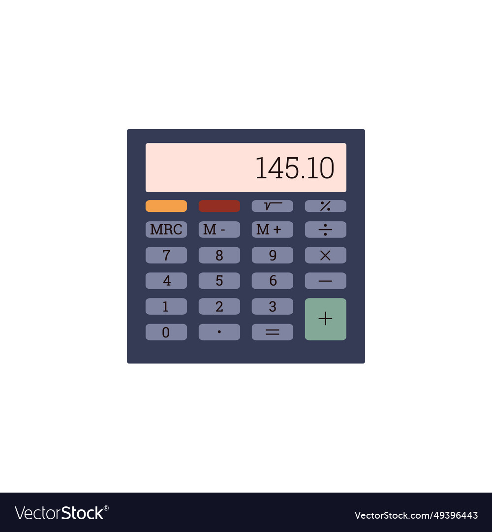 Basic calculator with set of digits electronic vector image Basic calculator with set of digits electronic