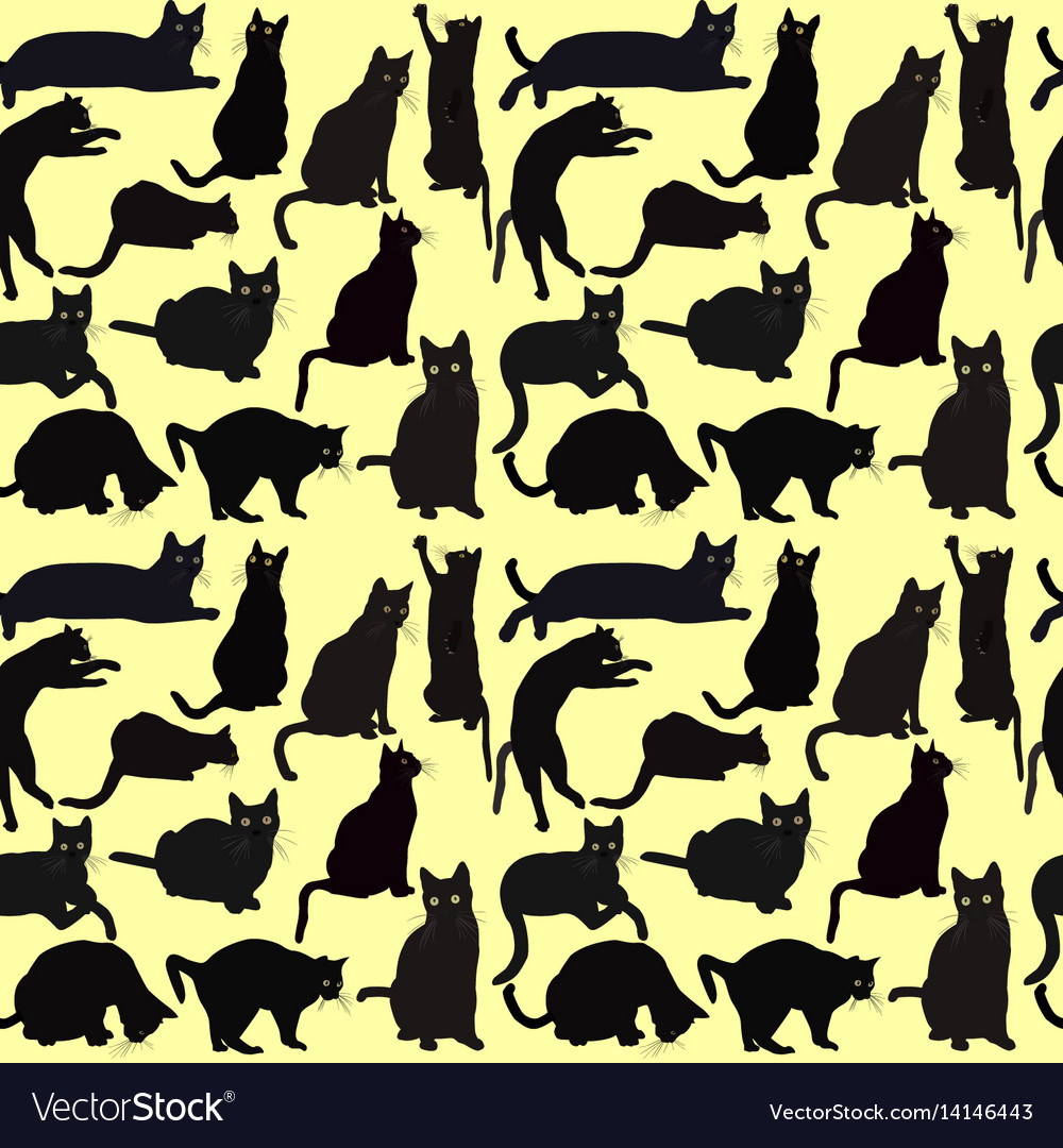 Black Cat Seamless Pattern