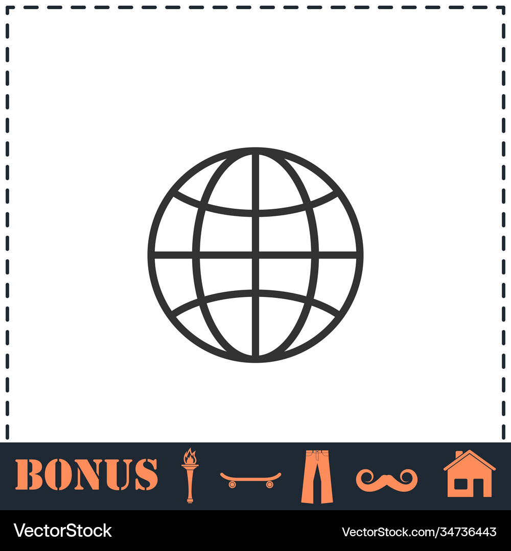 Earth icon flat Royalty Free Vector Image - VectorStock