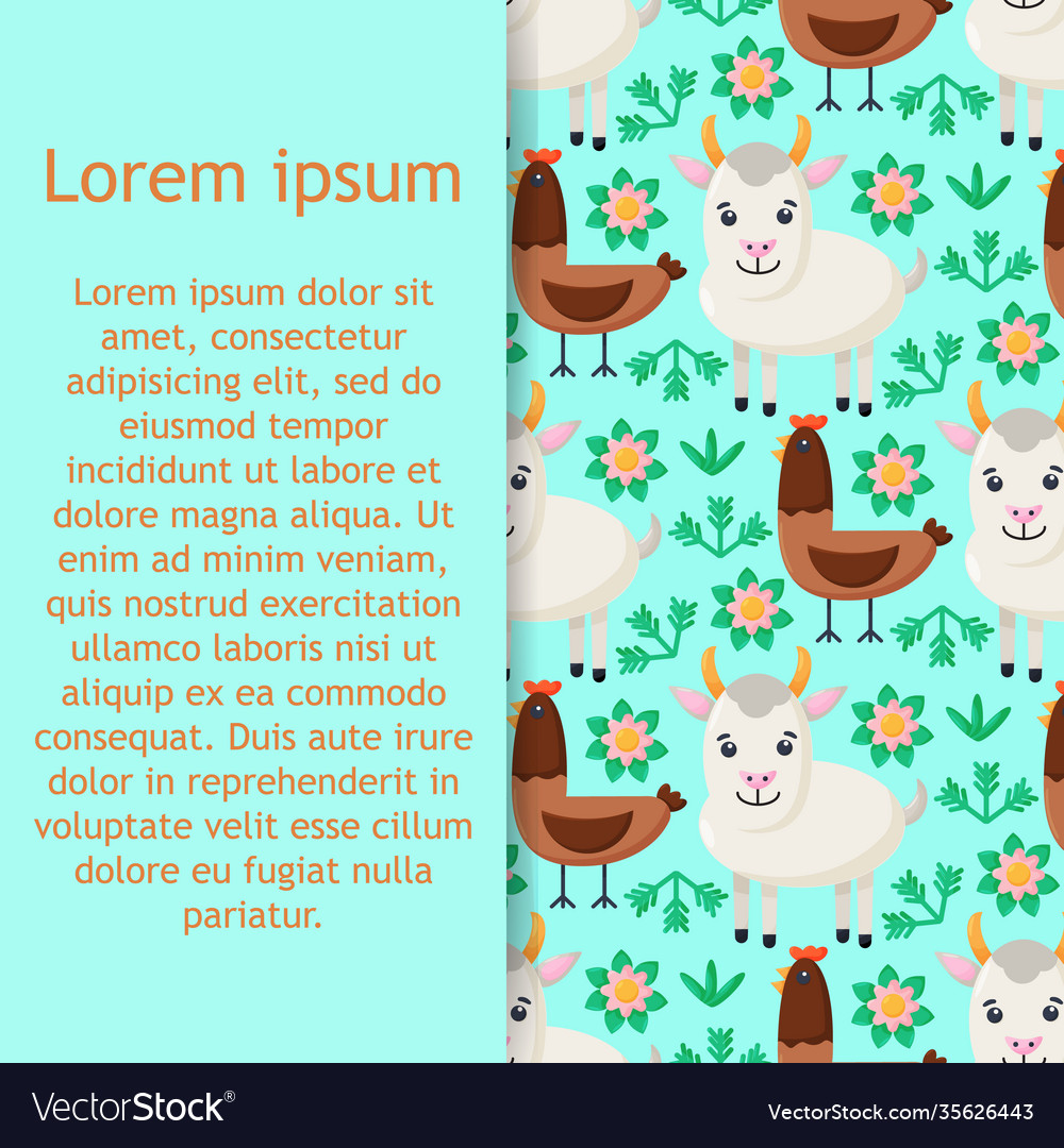 Farm animals seamless pattern