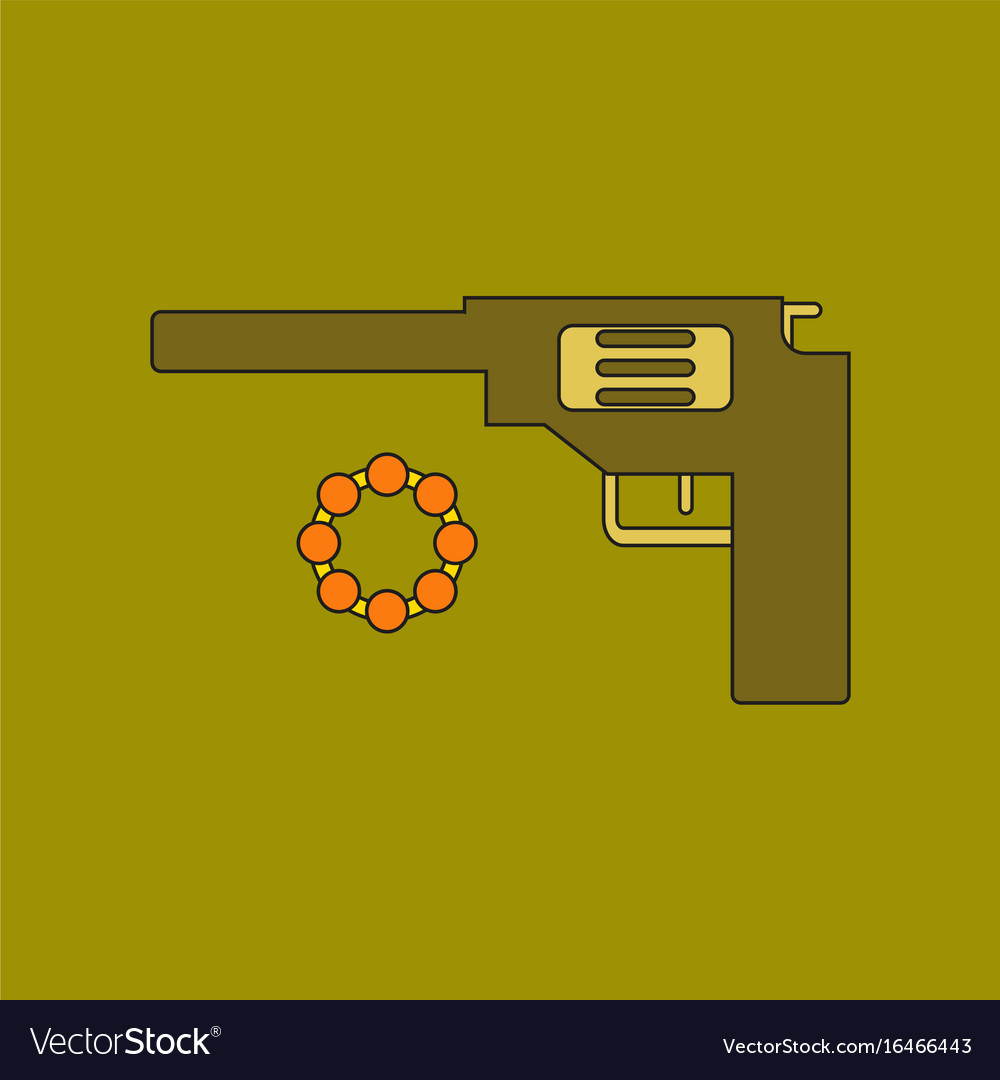 Flat icon on background kids toy pistol