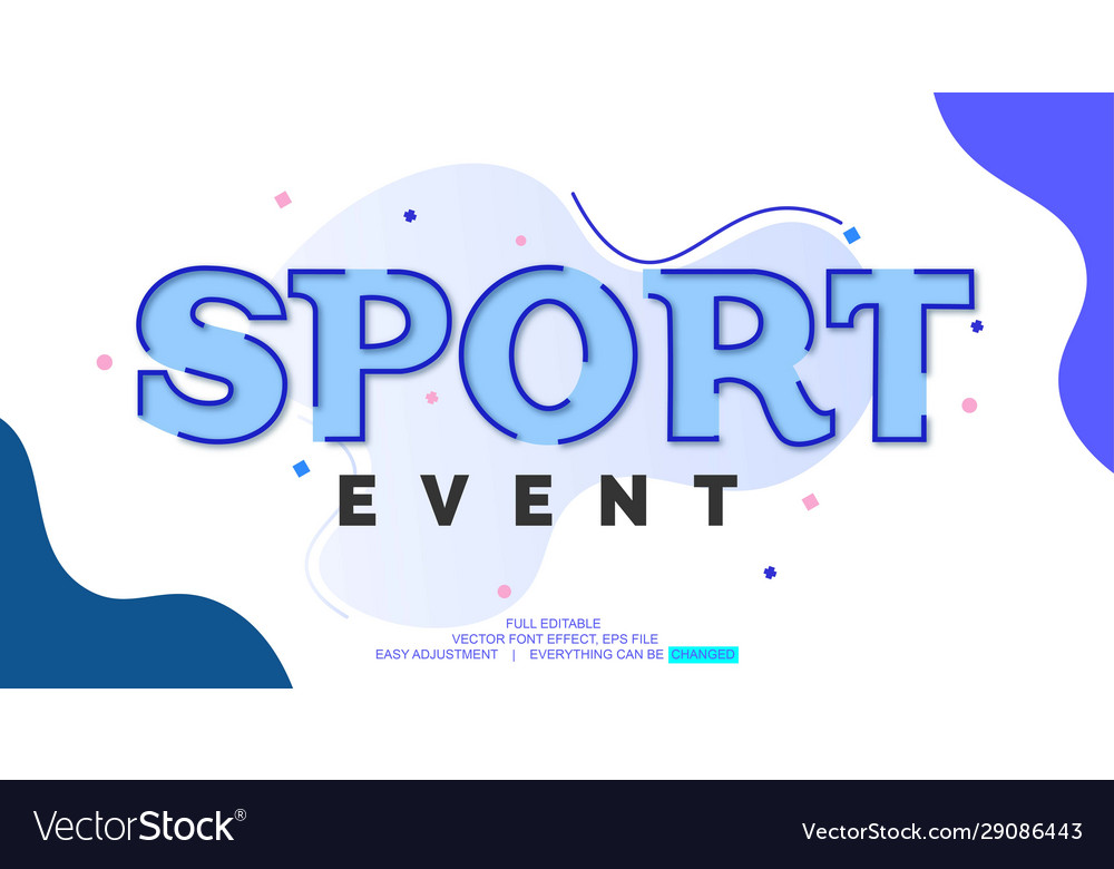 Flat text effect design editable broken lines Vector Image Flat text effect design editable broken lines