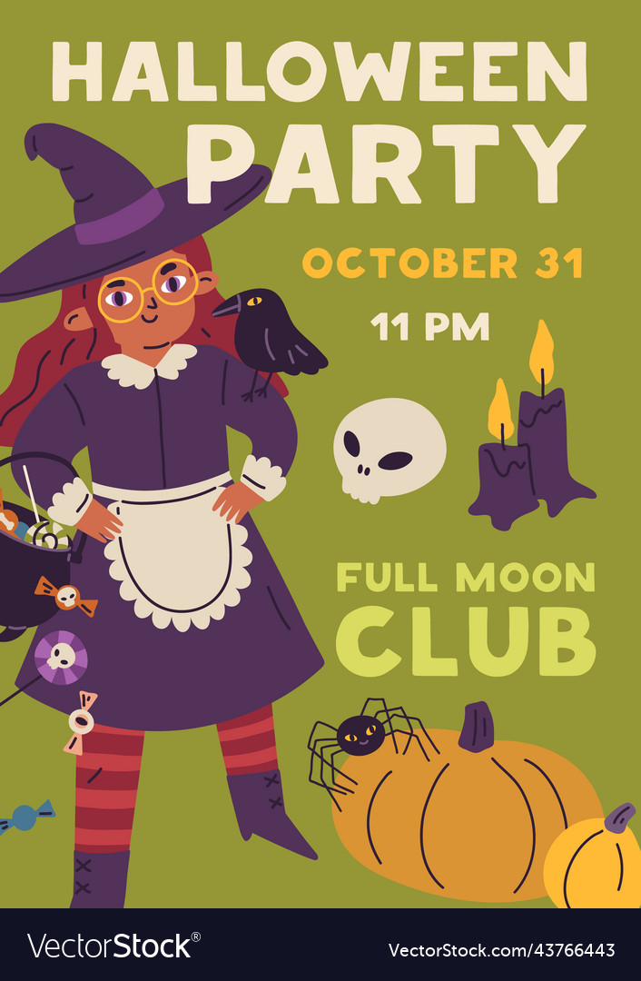 Halloween party flyer design october holiday