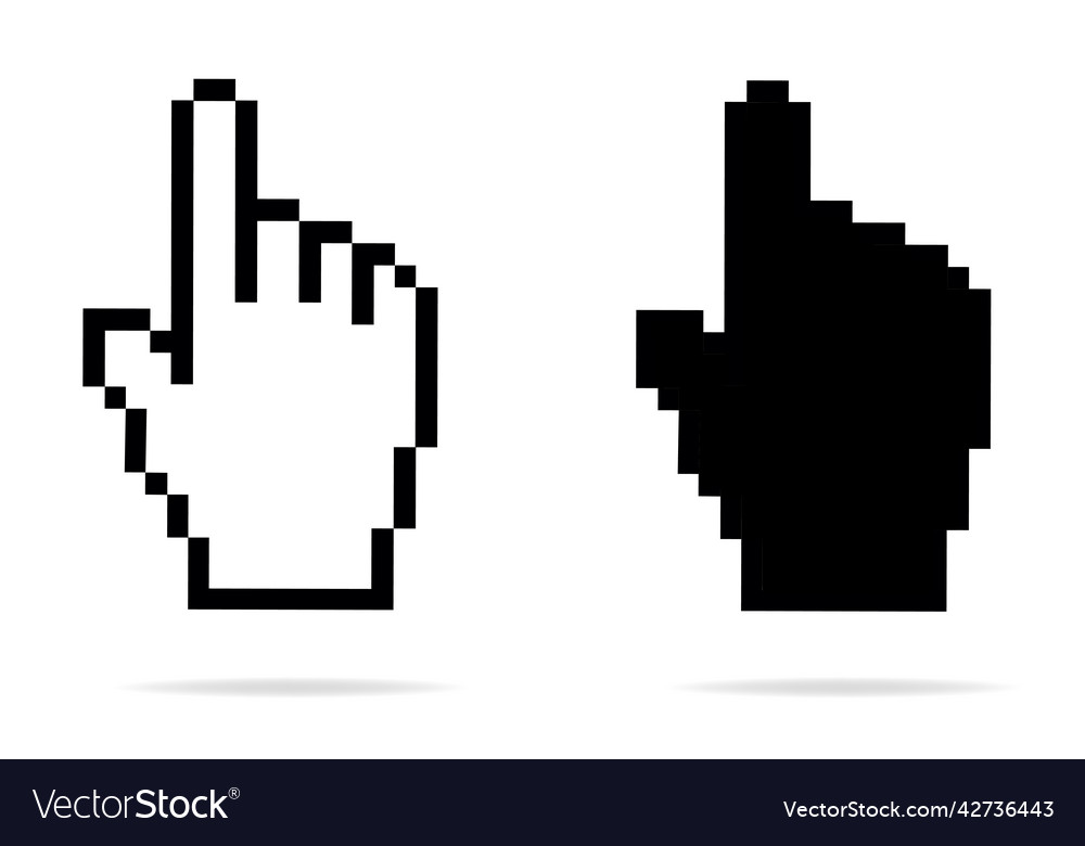 Hand cursor icon click finger vector image Hand cursor icon click finger