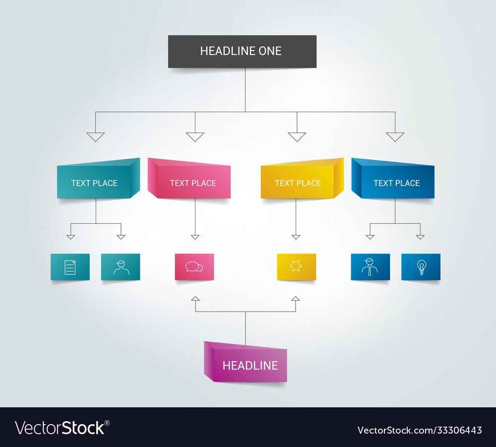 Infographics flowchart colored shadows scheme Vector Image Infographics flowchart colored shadows scheme