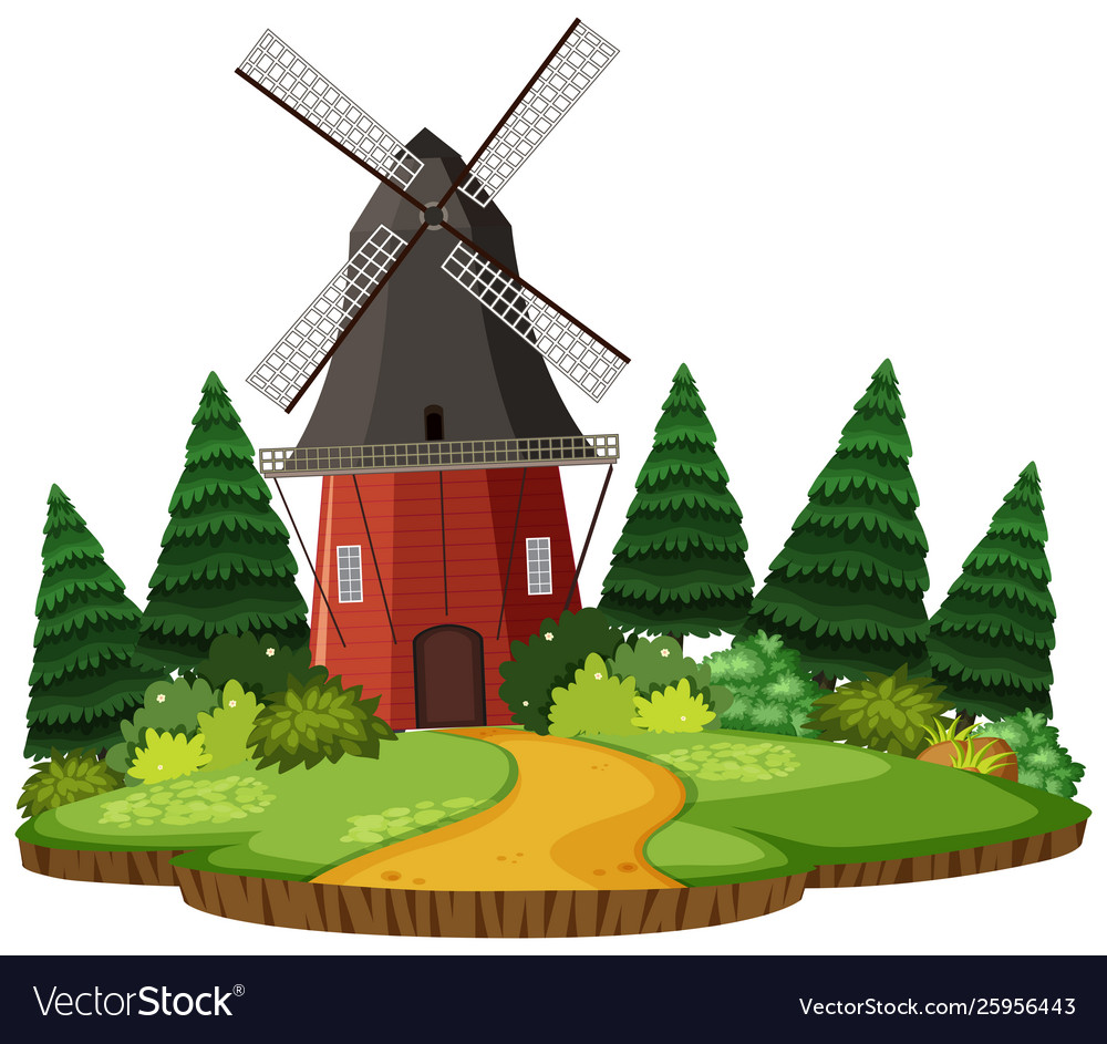 Isolated rural house on white background