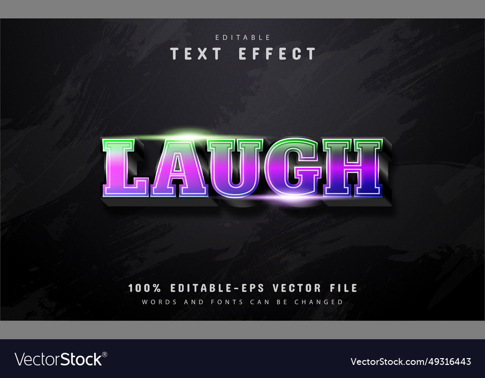 Laught text gradient style effect vector image Laught text gradient style effect