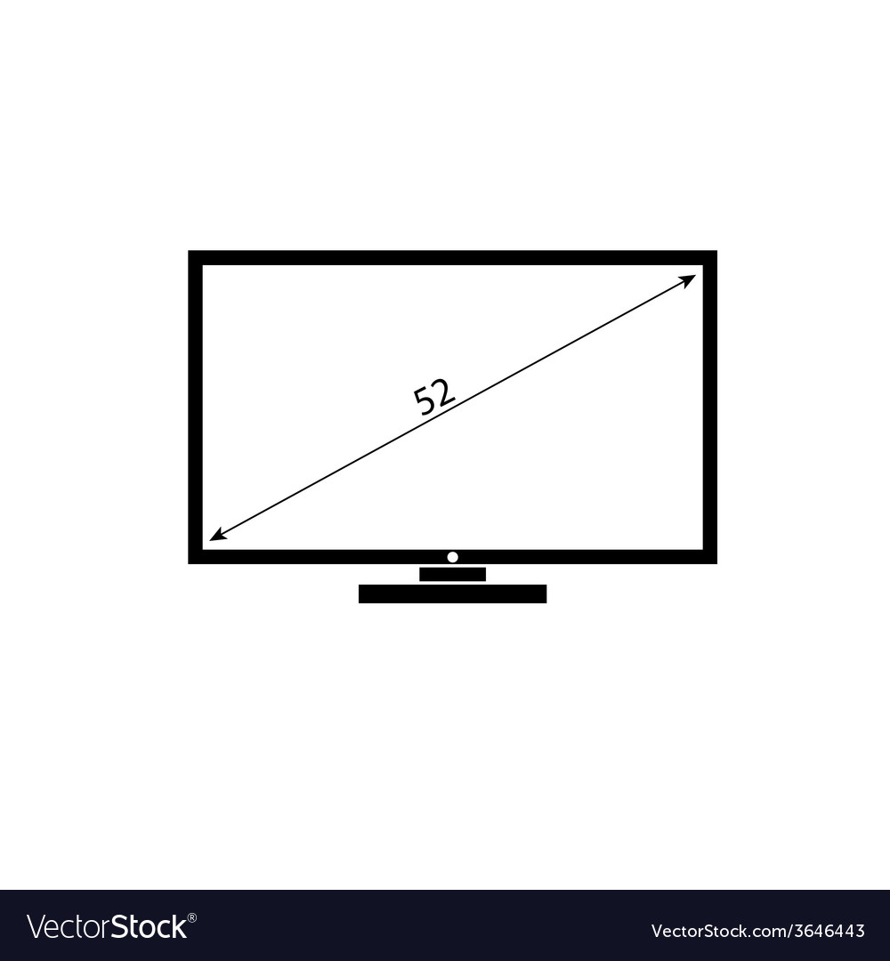 Lcd tv black and white Royalty Free Vector Image