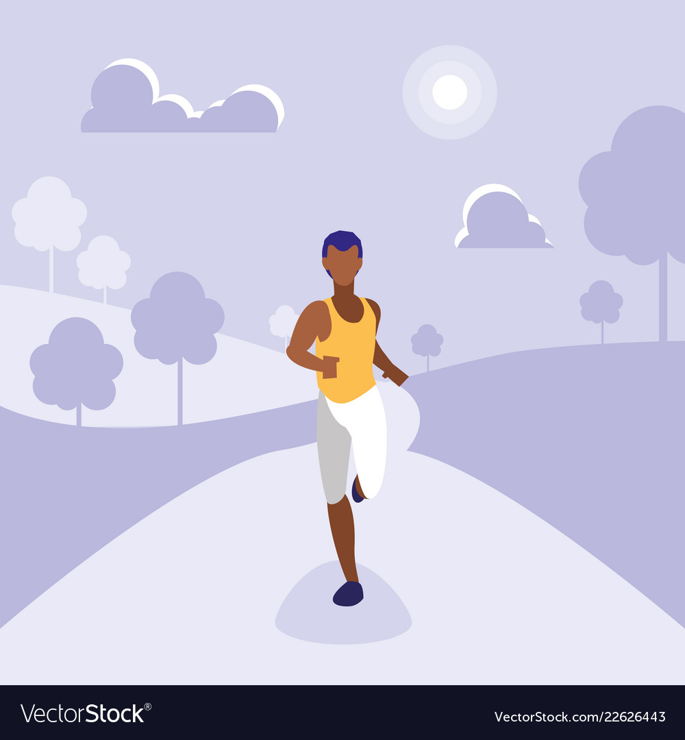 Man athlete running avatar character