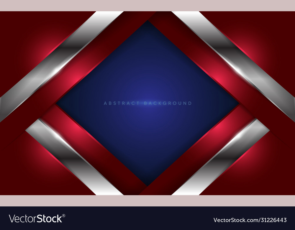 Moderne abstrakte rote und blaue Kombination mit Silber Vector Image Moderne abstrakte rote und blaue Kombination mit Silber