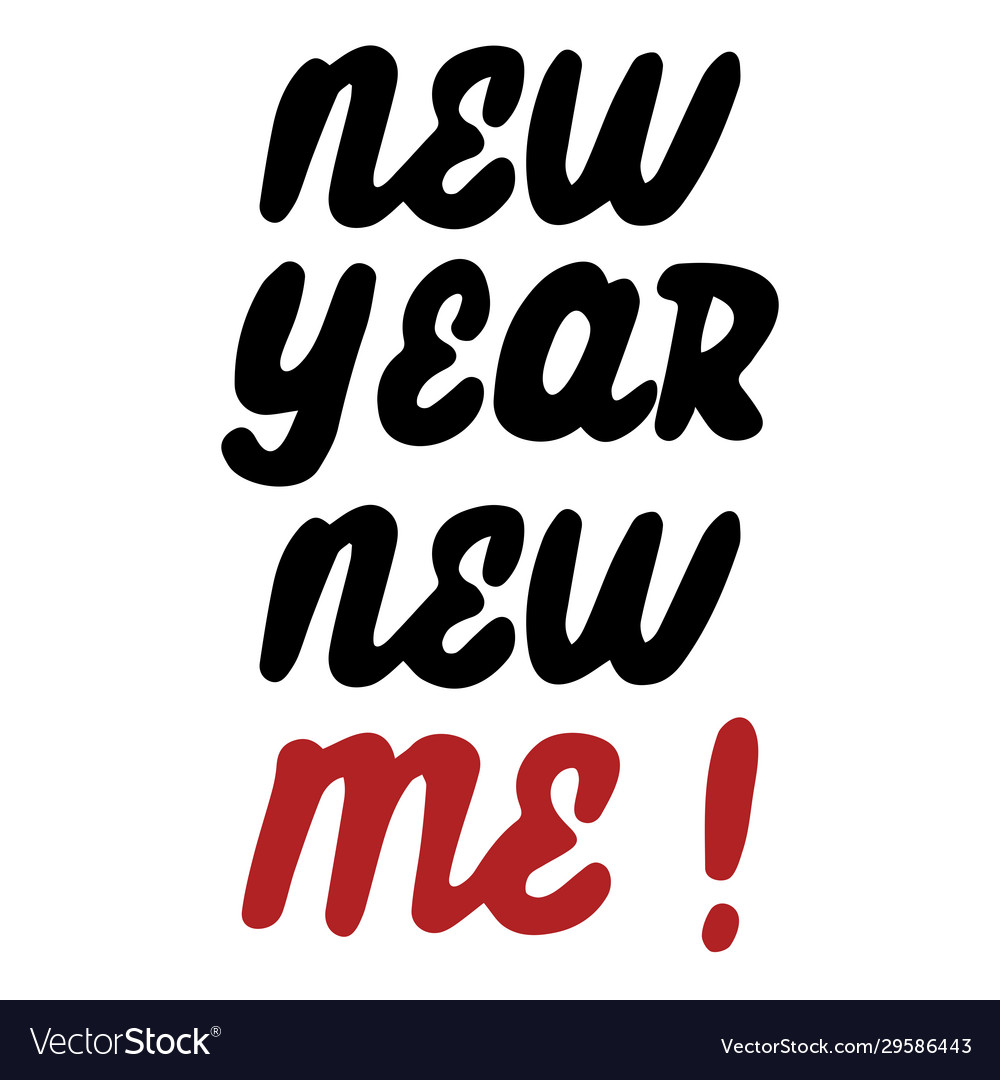 Neues Jahr ich handschriftlich Zitat Motivation vector image Neues Jahr ich handschriftlich Zitat Motivation