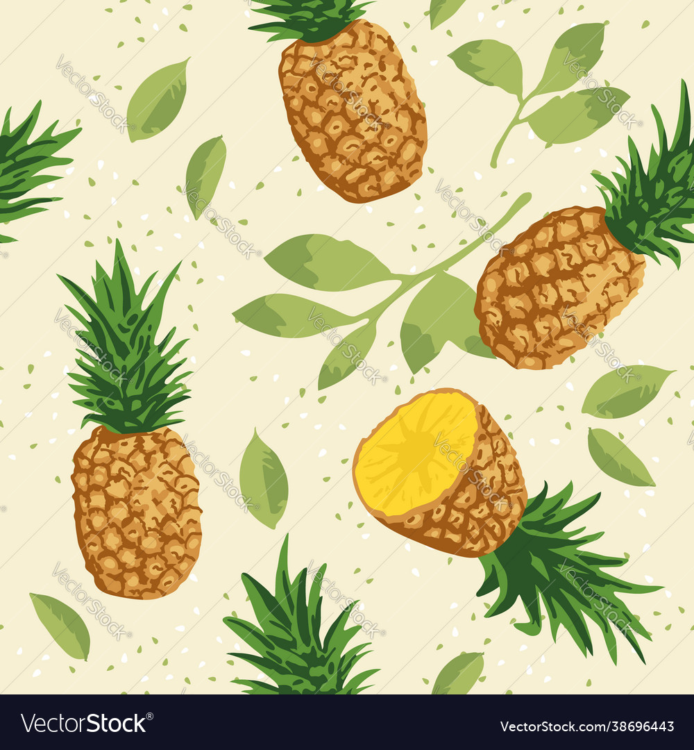 Pineapple Seamless Tropical Pattern