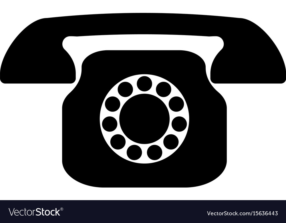 Retro Telephone Black Color Icon Royalty Free Vector Image