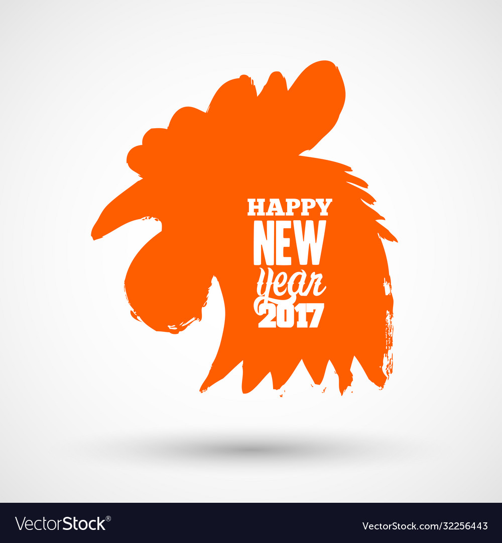 Rooster symbol chinese calendar silhouette vector image Rooster symbol chinese calendar silhouette