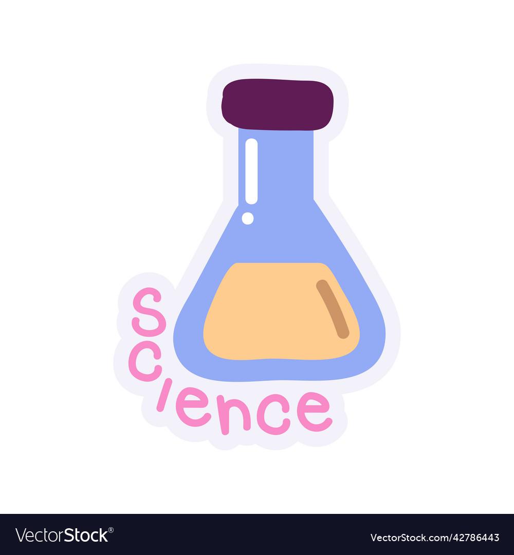 School science flask Royalty Free Vector Image