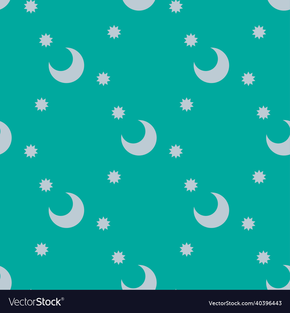 Seamless pattern of simple moon and stars vector image Seamless pattern of simple moon and stars