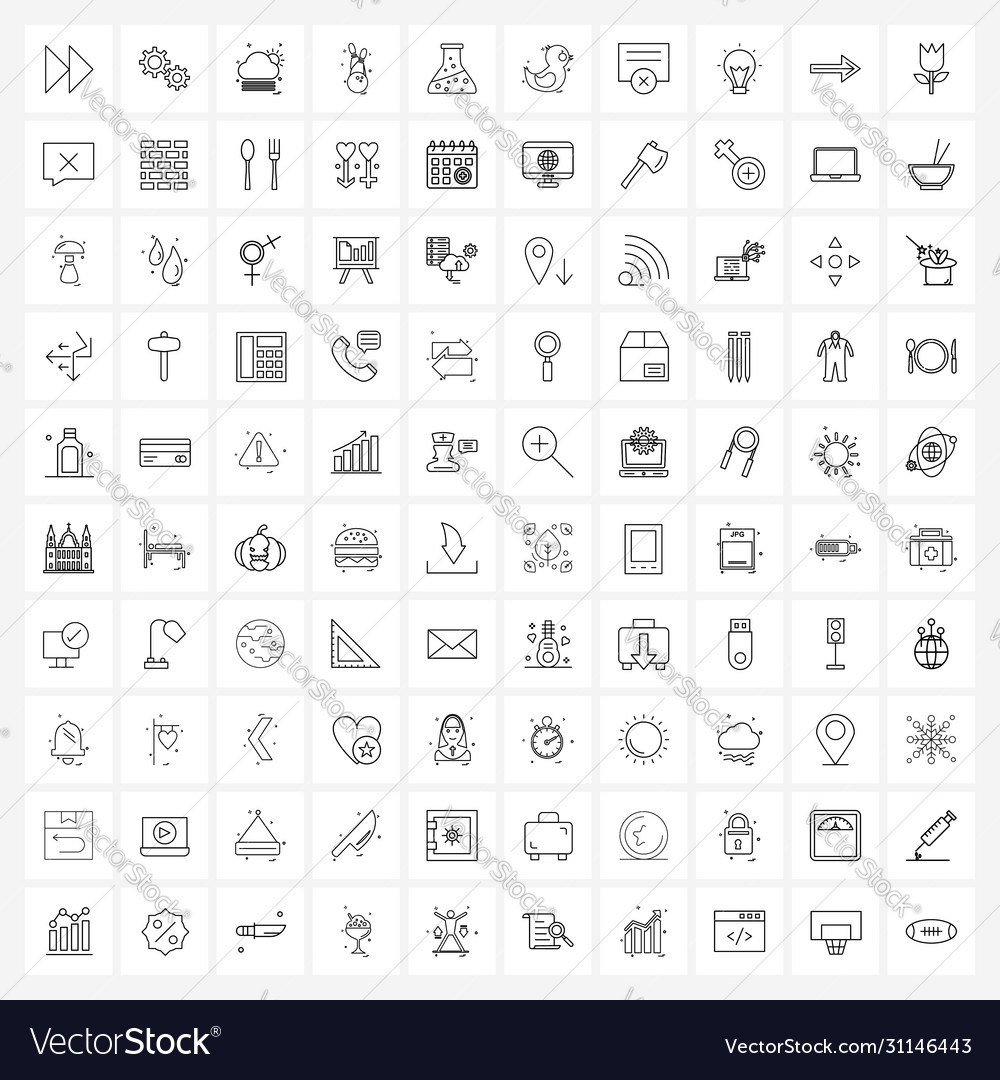 Ui set 100 Grundlinie Icons Flaschen Bowling