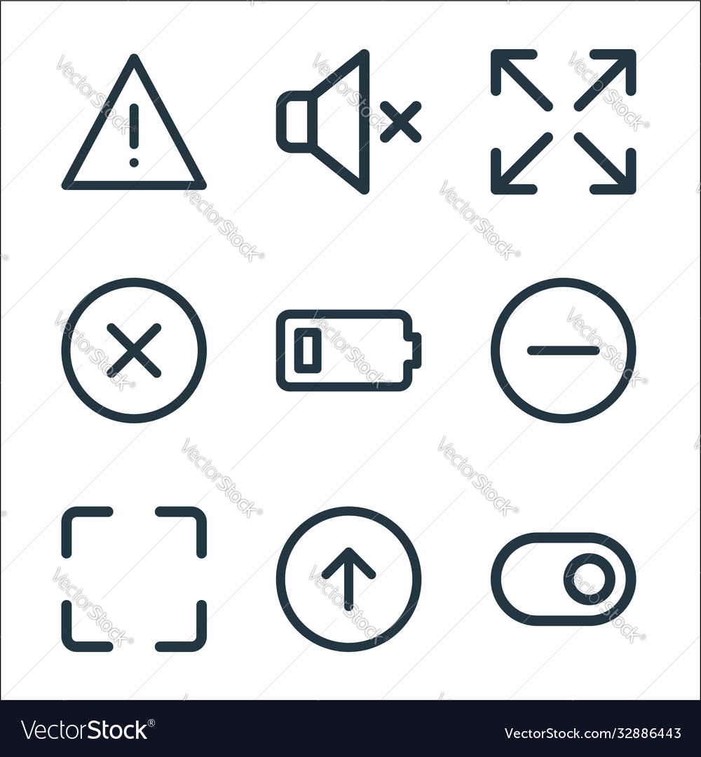 User interface line icons linear set quality vector image User interface line icons linear set quality