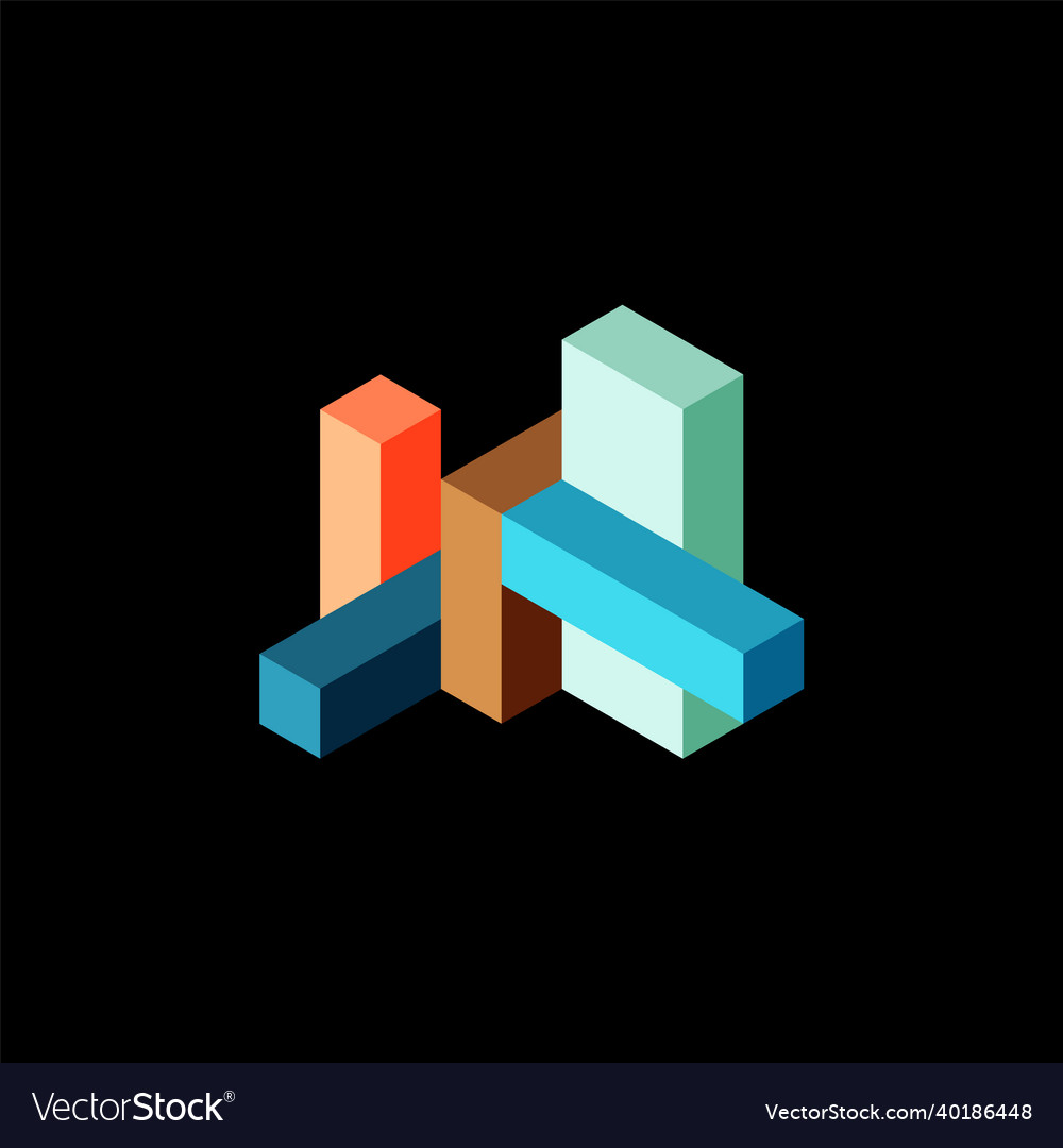 Abstract background 3d cubes cubic elements vector image Abstract background 3d cubes cubic elements