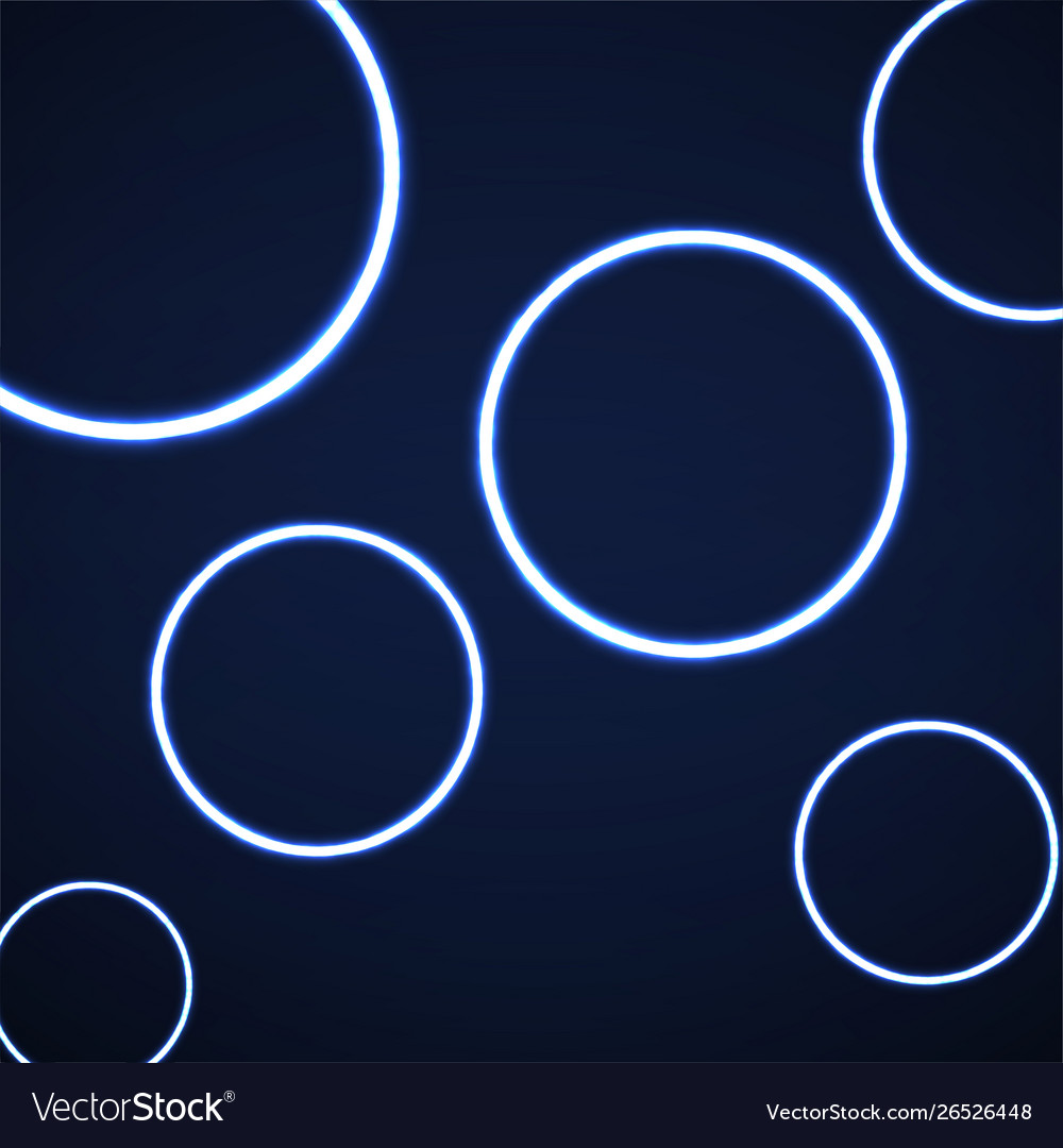 Abstract background with neon circles for design Vector Image