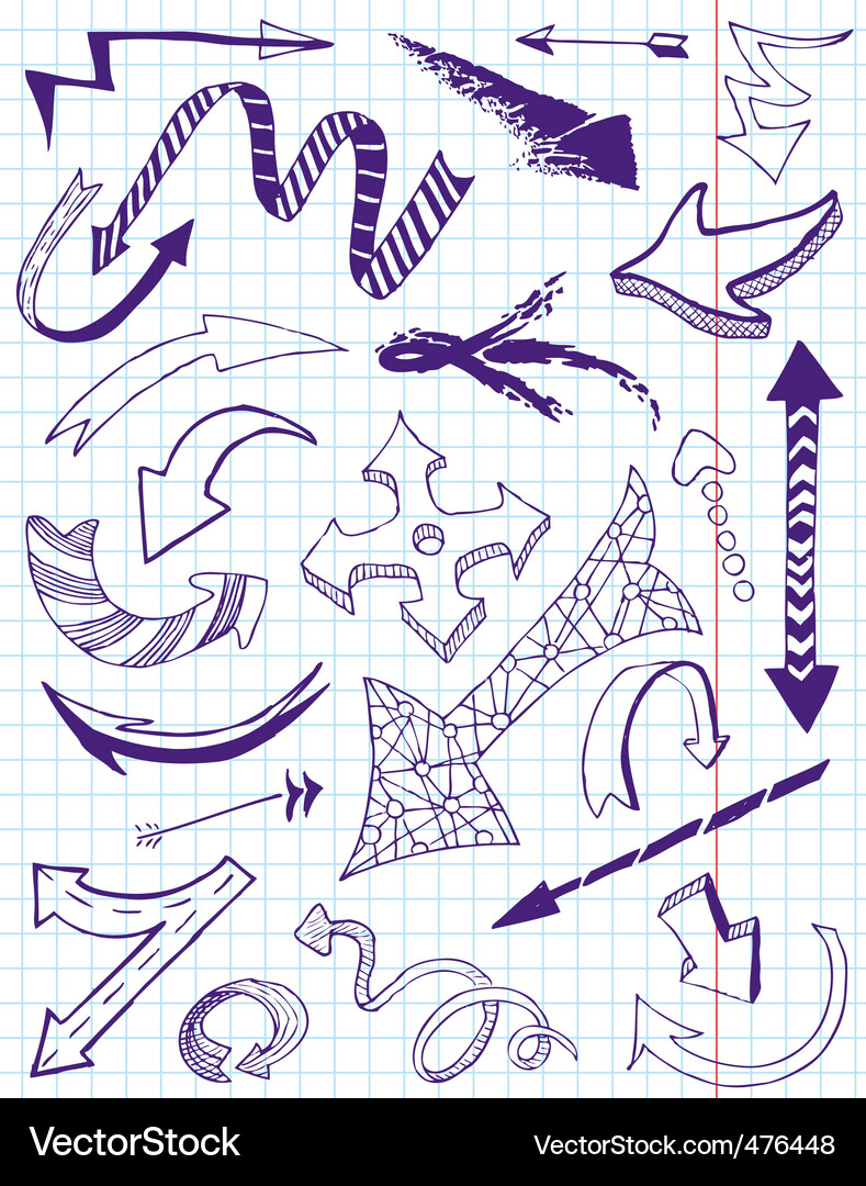 Arrow Doodles Set Royalty Free Vector Image - VectorStock