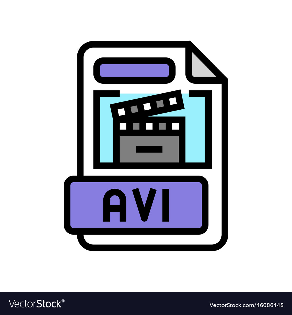 Avi file format document color icon