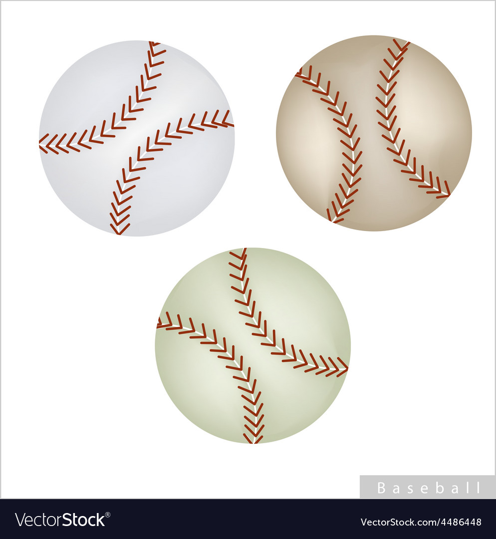 Baseball Ball Set on White