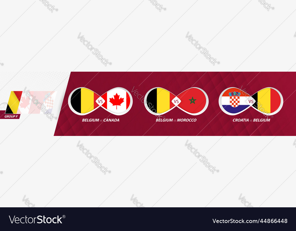 Belgium national team matches in group f football Vector Image