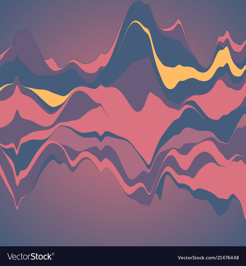 Big data visualization streamgraph futuristic vector image Big data visualization streamgraph futuristic
