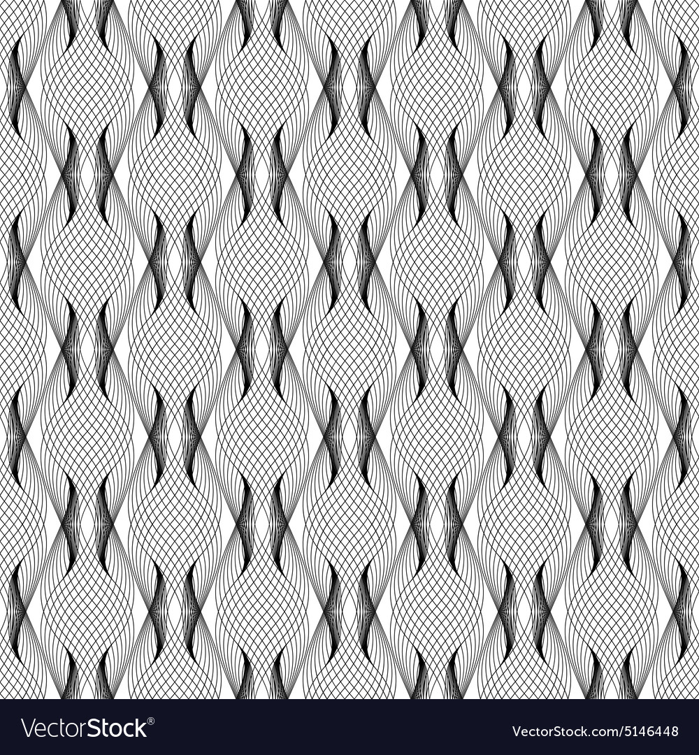 Black And White Geometric Seamless Pattern Vector Image 7609