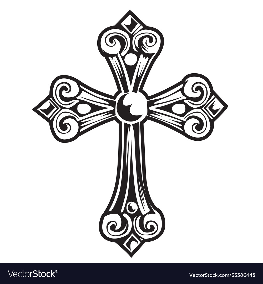 Christian Cross Flügel Zeichnung Blak