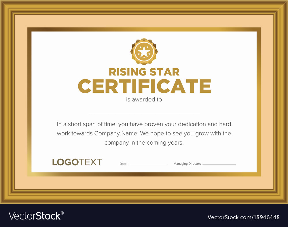 Star Award Certificate Template