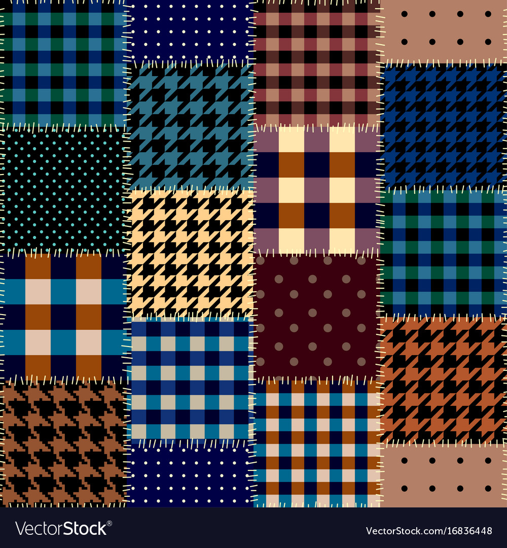 Geometric patchwork pattern a squares Royalty Free Vector