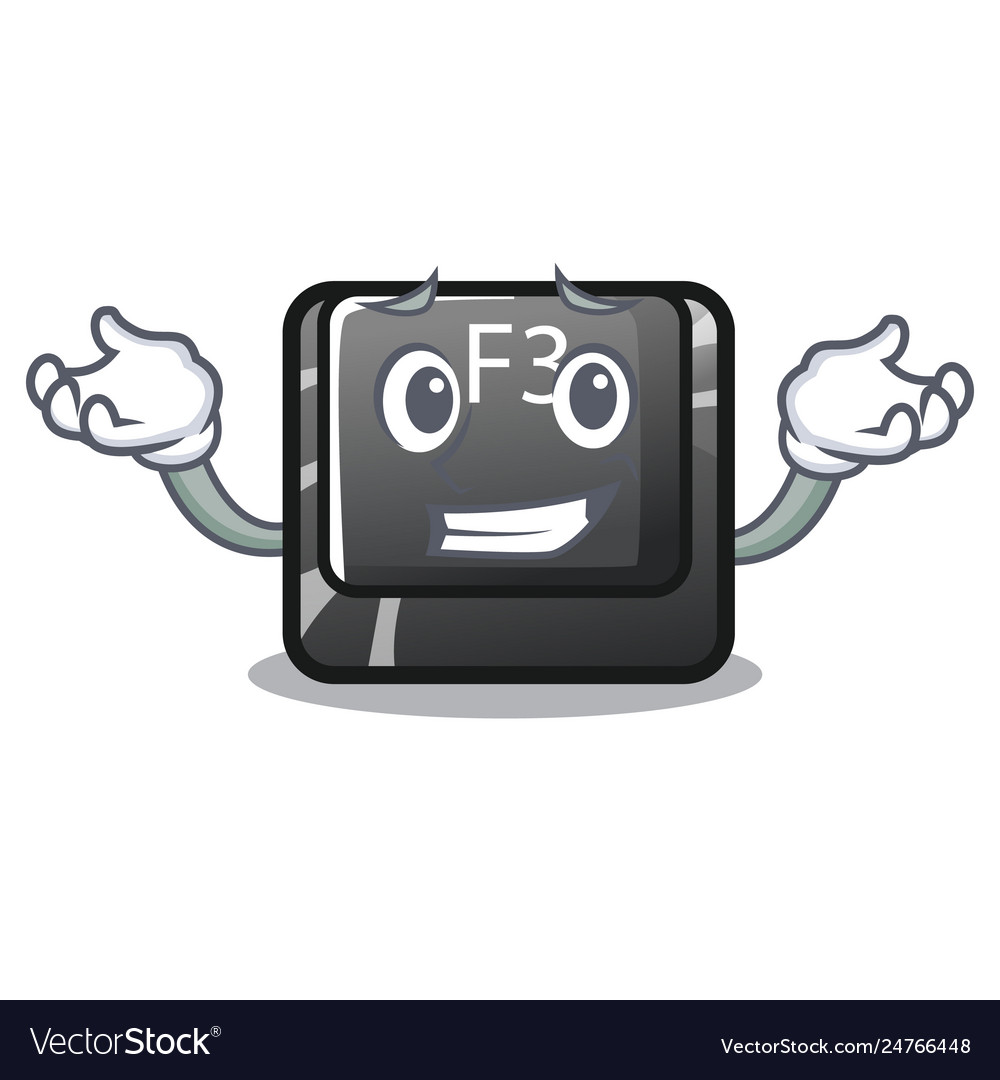 Grinning button f3 on character keyboard Vector Image Grinning button f3 on character keyboard