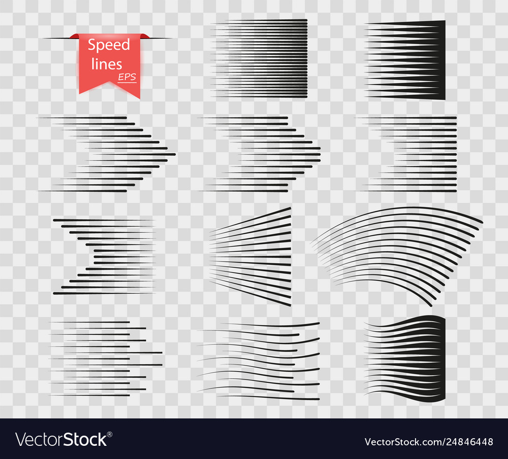 Horizontal lines speed black color pattern vector image Horizontal lines speed black color pattern