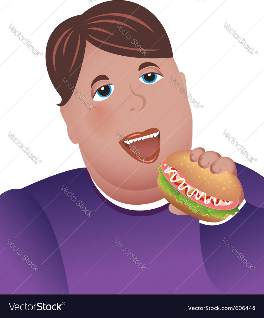 Hungry boy Royalty Free Vector Image - VectorStock