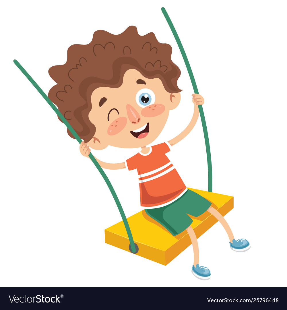 Kid Swinging Royalty Free Vector Image Vectorstock